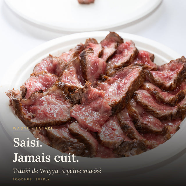 Fines tranches de Wagyu A5 façon carpaccio