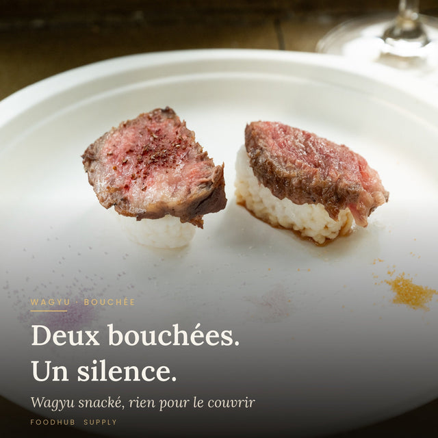 Bouchée de Wagyu A5 dressée